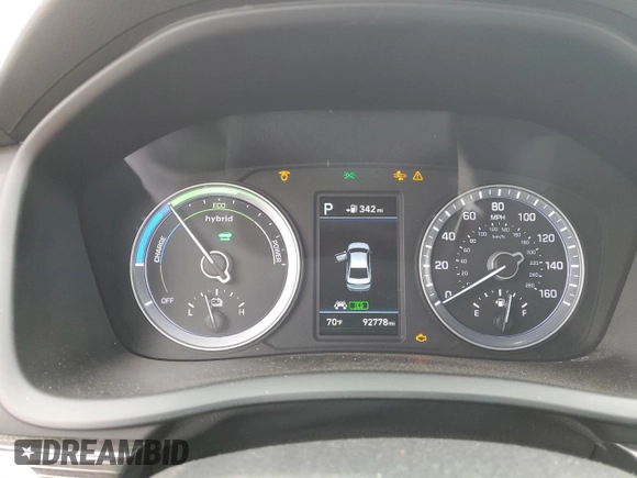 2018 Hyundai Sonata Hybrid Limited with VIN KMHE34L37JA087056, listed as a Copart auction lot 70388523 with 92,778 mi miles. Bid and sale history available at carsss.com. Image 9.