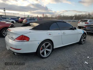 2008 BMW 6 Series 650i with VIN WBAEB53528CX63116, listed as a Copart auction lot 87791055 with 0 mi miles and Salvage Title. Bid and sale history available at carsss.com. Image 3.