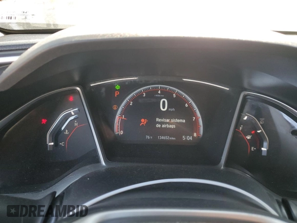 2019 Honda Civic Sedan Sport with VIN 19XFC2F88KE015317, listed as a Copart auction lot 52079595 with 134,652 mi miles and Salvage Title. Bid and sale history available at carsss.com. Image 9.