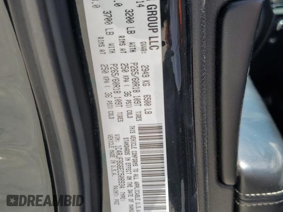 2014 Jeep Grand Cherokee Limited with VIN 1C4RJFBG6EC508934, listed as a Copart auction lot 61486245 with 191,625 mi miles and Salvage title. Bid and sale history available at DreamBid. Image 13.