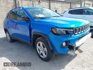 2024 Jeep Compass Latitude with VIN 3C4NJDBNXRT603931, listed as a IAAI auction lot 41987051 with 24,436 mi miles. Bid and sale history available at carsss.com. Image 1.