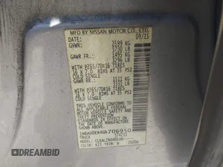 2016 Nissan Frontier SV z VIN 1N6AD0ER4GN706950, wystawiony jako IAAI lot #41873108 z przebiegiem 207 734 mil mil oraz . Historia ofert i sprzedaży dostępna na DreamBid. Obrazek 9.