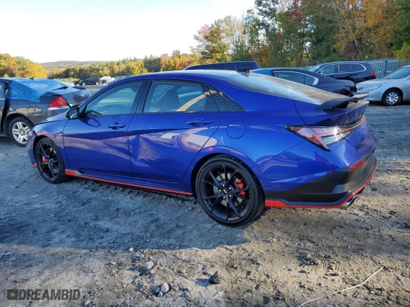 2024 Hyundai Elantra N with VIN KMHLW4DK8RU021727, listed as a Copart auction lot 75554364 with 2,386 mi miles and Salvage Title. Bid and sale history available at carsss.com. Image 2.
