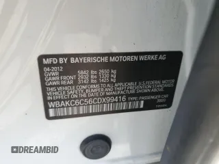 2012 BMW 7 Series 750i xDrive with VIN WBAKC6C56CDX99416, listed as a Copart auction lot 54857715 with 114,198 mi miles and Salvage Title. Bid and sale history available at carsss.com. Image 12.