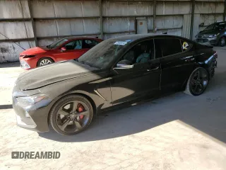 2019 Genesis G70 3.3T Advanced with VIN KMTG34LE7KU017766, listed as a Copart auction lot 72652614 with 58,634 mi miles and Salvage Title. Bid and sale history available at carsss.com. Image 1.