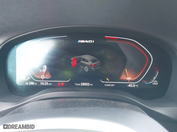 2021 BMW X4 M40i with VIN 5UX2V5C05M9H02711, listed as a IAAI auction lot 41675953 with 26,652 mi miles. Bid and sale history available at carsss.com. Image 7.