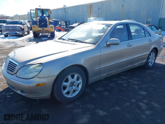 2002 Mercedes-Benz S-Class 4.3L with VIN WDBNG70J92A241196, listed as a IAAI auction lot 41614084 with 0 mi miles. Bid and sale history available at carsss.com. Image 2.