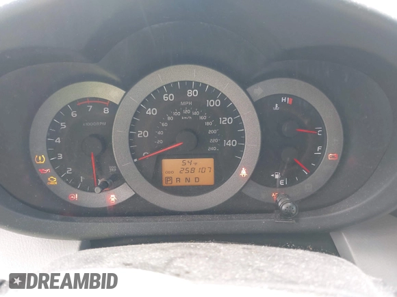 2010 Toyota RAV4 with VIN JTMBK4DV5AD011134, listed as a IAAI auction lot 41992776 with 258,107 mi miles. Bid and sale history available at carsss.com. Image 7.