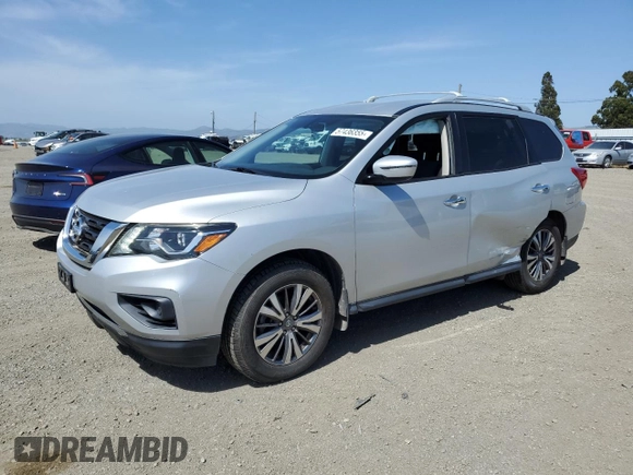 2020 Nissan Pathfinder S with VIN 5N1DR2AN7LC618959, listed as a Copart auction lot 57436355 with 66,458 mi miles and Salvage title. Bid and sale history available at DreamBid. Image 1.