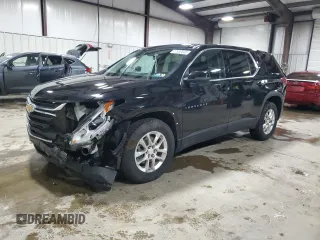 2021 Chevrolet Traverse LS with VIN 1GNEVFKW4MJ224763, listed as a Copart auction lot 47583845 with 53,590 mi miles and Salvage Title. Bid and sale history available at carsss.com. Image 1.