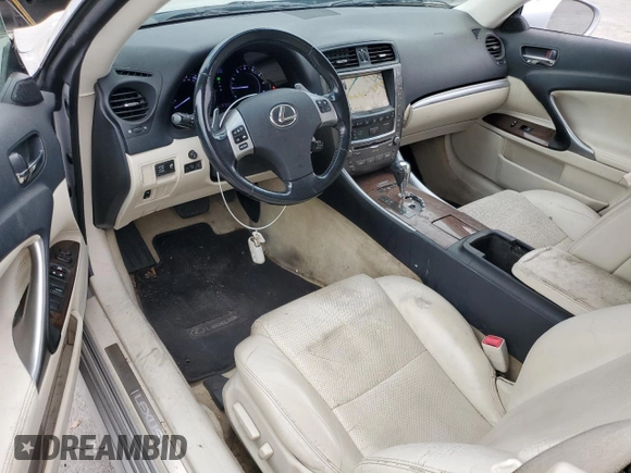 2011 Lexus IS 250 C with VIN JTHFF2C25B2518323, listed as a Copart auction lot 50931405 with 157,515 mi miles and Salvage title. Bid and sale history available at DreamBid. Image 8.