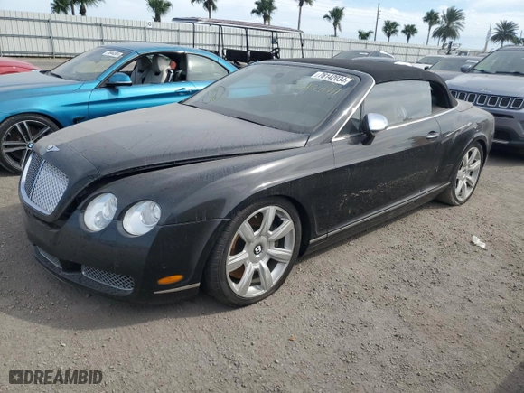 2007 Bentley Continental GT with VIN SCBDR33W97C047421, listed as a Copart auction lot 76142034 with NaN miles and Salvage Title. Bid and sale history available at carsss.com. Image 1.