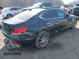 2021 Genesis G70 3.3T with VIN KMTG74LE8MU071424, listed as a IAAI auction lot 41646686 with 23,487 mi miles. Bid and sale history available at carsss.com. Image 4.
