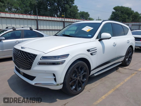 2024 Genesis GV80 z VIN KMUHCESC8RU166378, wystawiony jako IAAI lot #42260945 z przebiegiem 32 119 mil mil oraz . Historia ofert i sprzedaży dostępna na DreamBid. Obrazek 2.