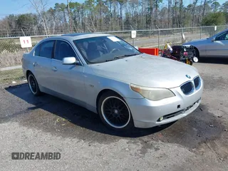 2004 BMW 5 Series 525i with VIN WBANA53584B167107, listed as a IAAI auction lot 41494998 with 1 mi miles. Bid and sale history available at carsss.com. Image 1.