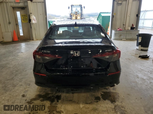 2025 Honda Civic Sport with VIN 2HGFE2F50SH525375, listed as a Copart auction lot 55167865 with 6,949 mi miles and Salvage title. Bid and sale history available at DreamBid. Image 6.