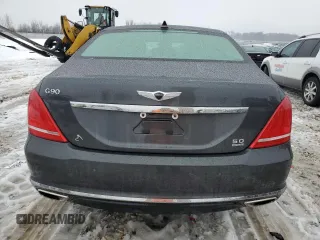 2018 Genesis G90 Ultimate with VIN KMHG54JH5JU036929, listed as a Copart auction lot 39492464 with 63,980 mi miles and . Bid and sale history available at carsss.com. Image 6.