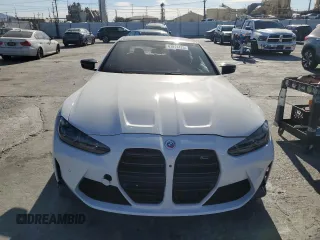 2023 BMW M4 Competition xDrive with VIN WBS43AZ02PCL59627, listed as a Copart auction lot 41871475 with 0 mi miles and Salvage Title. Bid and sale history available at carsss.com. Image 5.