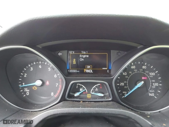 2016 Ford Focus SE with VIN 1FADP3F29GL268809, listed as a IAAI auction lot 41873067 with 135,593 mi miles. Bid and sale history available at carsss.com. Image 7.