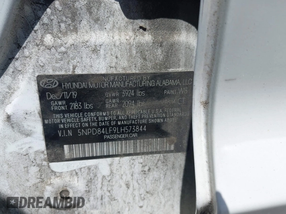 2020 Hyundai Elantra SEL with VIN 5NPD84LF9LH573844, listed as a IAAI auction lot 42232447 with 142,689 mi miles and . Bid and sale history available at DreamBid. Image 9.