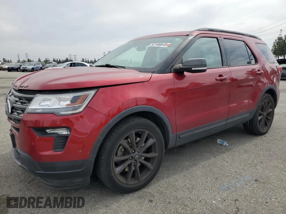 2018 Ford Explorer XLT with VIN 1FM5K8D83JGC94481, listed as a Copart auction lot 53166645 with 60,043 mi miles and Salvage Title. Bid and sale history available at carsss.com. Image 1.