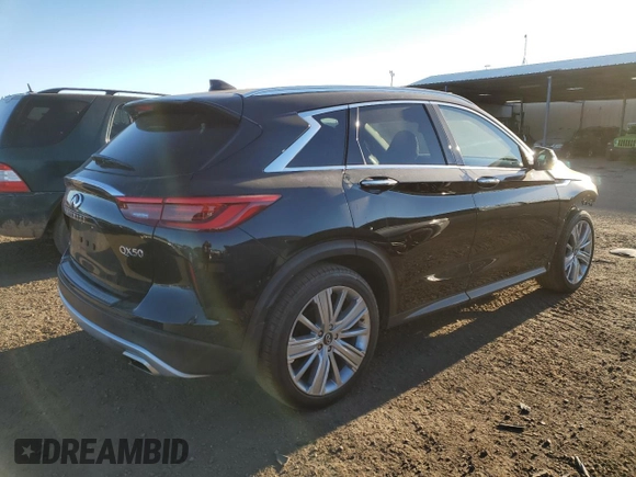 2021 Infiniti QX50 SENSORY with VIN 3PCAJ5CB4MF105014, listed as a Copart auction lot 46399873 with 17,384 mi miles. Bid and sale history available at carsss.com. Image 3.