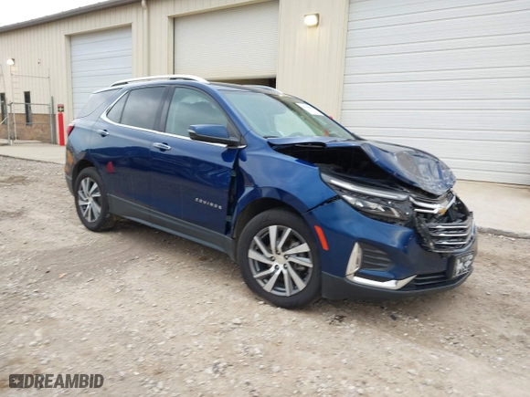 2022 Chevrolet Equinox Premier with VIN 3GNAXNEV5NS104346, listed as a IAAI auction lot 41520080 with 42,781 mi miles. Bid and sale history available at carsss.com. Image 1.