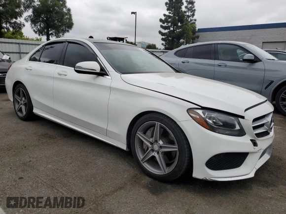 2017 Mercedes-Benz C 300 with VIN 55SWF4JB1HU179841, listed as a Copart auction lot 53890695 with 116,267 mi miles and Salvage Title. Bid and sale history available at DreamBid. Image 4.