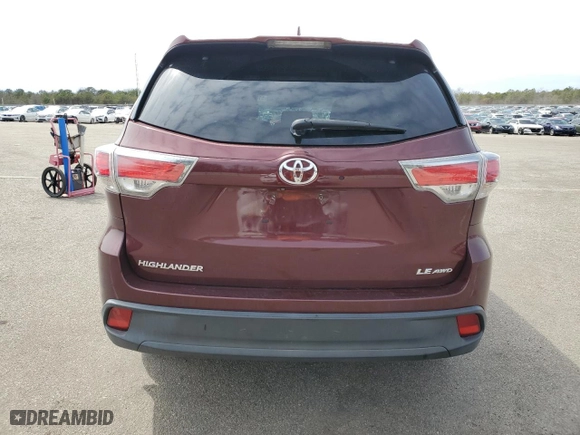 2015 Toyota Highlander LE with VIN 5TDBKRFH1FS108251, listed as a Copart auction lot 51426365 with 97,381 mi miles and Salvage Title. Bid and sale history available at carsss.com. Image 6.