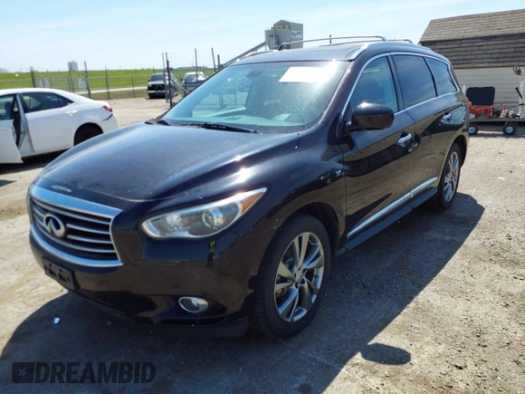 2014 Infiniti QX60 with VIN 5N1AL0MM1EC542704, listed as a IAAI auction lot 42046845 with 76,128 mi miles and . Bid and sale history available at DreamBid. Image 2.