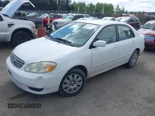 2003 Toyota Corolla CE with VIN 2T1BR32E03C020512, listed as a IAAI auction lot 42066967 with 206,146 mi miles and . Bid and sale history available at DreamBid. Image 2.