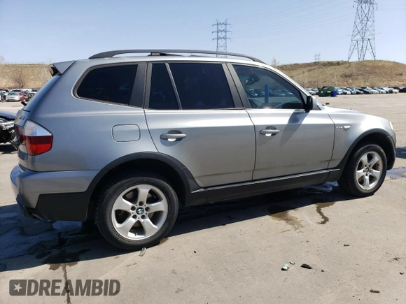 2007 BMW X3 3.0si with VIN WBXPC93497WF24723, listed as a Copart auction lot 52611965 with 147,779 mi miles and Salvage Title. Bid and sale history available at DreamBid. Image 3.