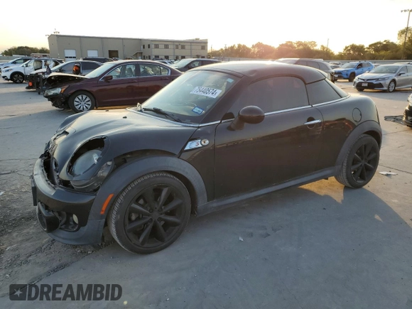 2013 MINI Coupe S z VIN WMWSX3C57DT408719, wystawiony jako Copart lot #75440574 z przebiegiem Nie podano mil oraz Szkoda całkowita • Salvage title. Historia ofert i sprzedaży dostępna na DreamBid. Obrazek 1.