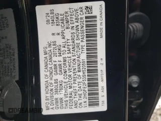 2025 Honda Civic Sport with VIN 2HGFE2F53SH520591, listed as a Copart auction lot 86313234 with 3,150 mi miles and Salvage title. Bid and sale history available at DreamBid. Image 12.