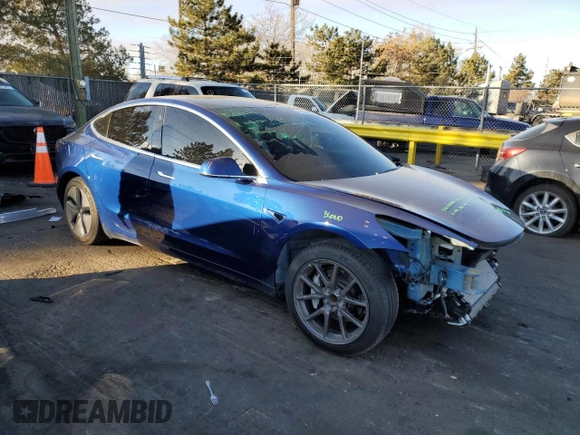 2020 Tesla Model 3 Standard Range Plus with VIN 5YJ3E1EA6LF615079, listed as a Copart auction lot 44259525 with 25,464 mi miles and Salvage Title. Bid and sale history available at DreamBid. Image 4.