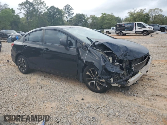 2013 Honda Civic EX with VIN 2HGFB2F80DH521820, listed as a Copart auction lot 51419205 with 137,119 mi miles and Salvage Title. Bid and sale history available at DreamBid. Image 4.