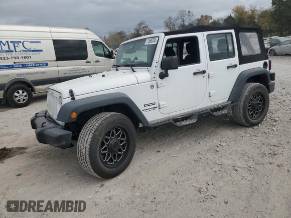 2018 Jeep Wrangler JK Unlimited Sport S with VIN 1C4BJWDGXJL898946, listed as a Copart auction lot 77688334 with 34,179 mi miles and Salvage Title. Bid and sale history available at carsss.com. Image 1.