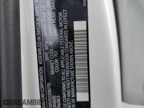 2025 Volvo XC90 Core с VIN YV4M12PJ1S1338770, выставлен на аукционе Copart как лот 44923915 с пробегом 823 миль миль и Чистый • Clean title. История ставок и продаж доступна на DreamBid. Изображение 13.