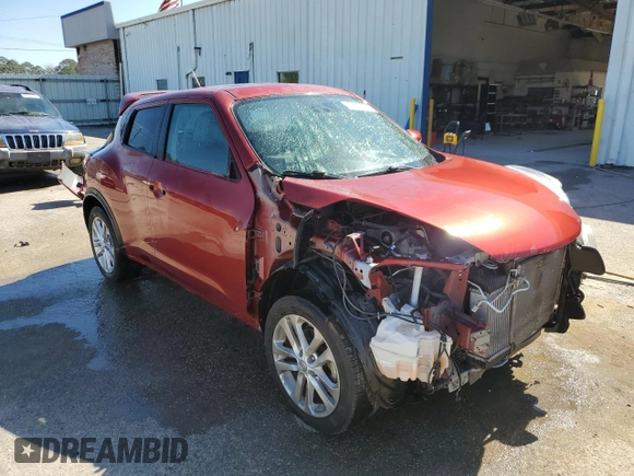 2015 Nissan Juke SV with VIN JN8AF5MV7FT558459, listed as a Copart auction lot 46813295 with 91,593 mi miles and Salvage title. Bid and sale history available at DreamBid. Image 4.