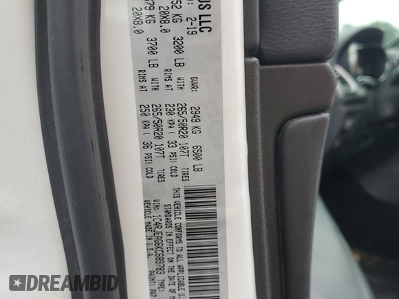 2019 Jeep Grand Cherokee Laredo E with VIN 1C4RJEAG6KC689783, listed as a Copart auction lot 60612575 with 172,476 mi miles and Salvage title. Bid and sale history available at DreamBid. Image 12.