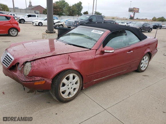 2002 Mercedes-Benz CLK-Class with VIN WDBLK65G02T110501, listed as a Copart auction lot 78306224 with 115,172 mi miles and Salvage Title. Bid and sale history available at carsss.com. Image 1.