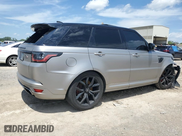 2018 Land Rover Range Rover Sport SVR with VIN SALWZ2SE9JA184718, listed as a Copart auction lot 62116664 with 89,605 mi miles and Salvage Title. Bid and sale history available at carsss.com. Image 3.