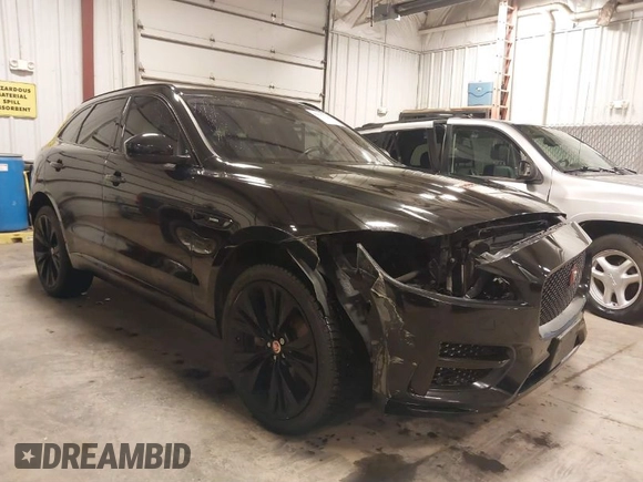 2018 Jaguar F-Pace 30t R-Sport with VIN SADCL2GX8JA281161, listed as a IAAI auction lot 41697529 with 81,242 mi miles and . Bid and sale history available at DreamBid. Image 1.