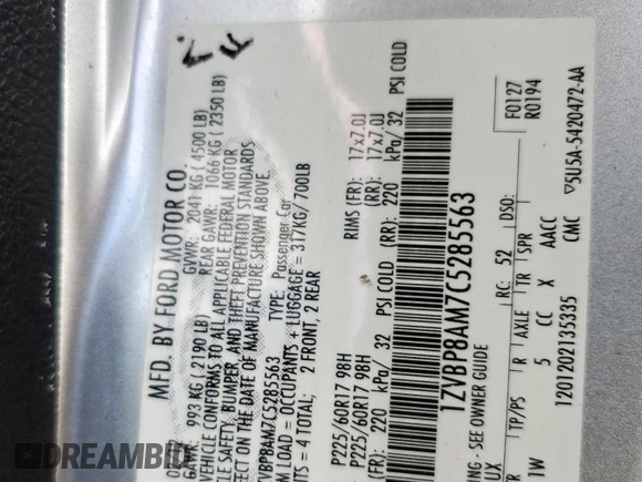 2012 Ford Mustang Premium z VIN 1ZVBP8AM7C5285563, wystawiony jako Copart lot #60732815 z przebiegiem 134 923 mil mil oraz Szkoda całkowita • Salvage title. Historia ofert i sprzedaży dostępna na DreamBid. Obrazek 13.