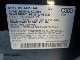 2021 Audi SQ5 Premium Plus with VIN WA1A4AFY5M2068939, listed as a Copart auction lot 77340614 with 0 mi miles and Non Repairable. Bid and sale history available at carsss.com. Image 13.
