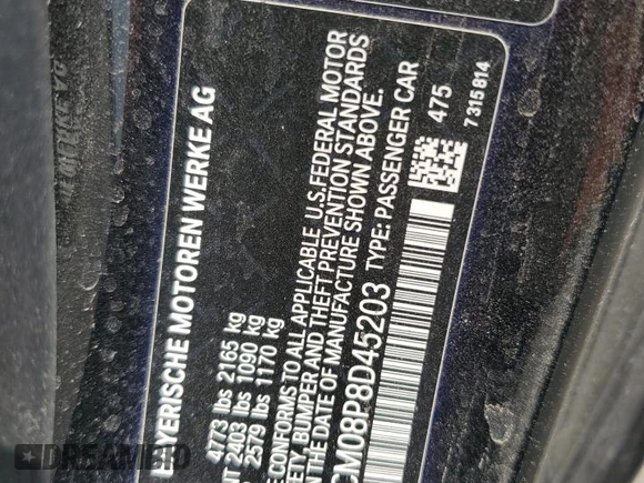 2023 BMW 2 Series M240i xDrive with VIN 3MW53CM08P8D45203, listed as a Copart auction lot 50705365 with 0 mi miles and Non Repairable. Bid and sale history available at carsss.com. Image 12.