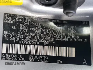 2012 Toyota Sienna SE with VIN 5TDXK3DC8CS209938, listed as a Copart auction lot 49187275 with 120,066 mi miles and Salvage Title. Bid and sale history available at carsss.com. Image 14.
