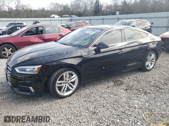 2019 Audi A5 Sportback Premium with VIN WAUANCF58KA063254, listed as a Copart auction lot 47651665 with 86,148 mi miles and Salvage Title. Bid and sale history available at carsss.com. Image 1.