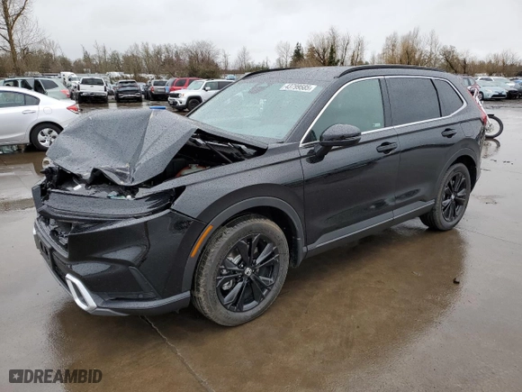 2025 Honda CR-V Hybrid Sport Touring with VIN 7FARS6H93SE000008, listed as a Copart auction lot 43799585 with 8,577 mi miles and Salvage Title. Bid and sale history available at carsss.com. Image 1.