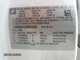 2011 Chevrolet HHR 1LT with VIN 3GNBABFW4BS630832, listed as a Copart auction lot 51265245 with 101,596 mi miles and Salvage Title. Bid and sale history available at DreamBid. Image 12.